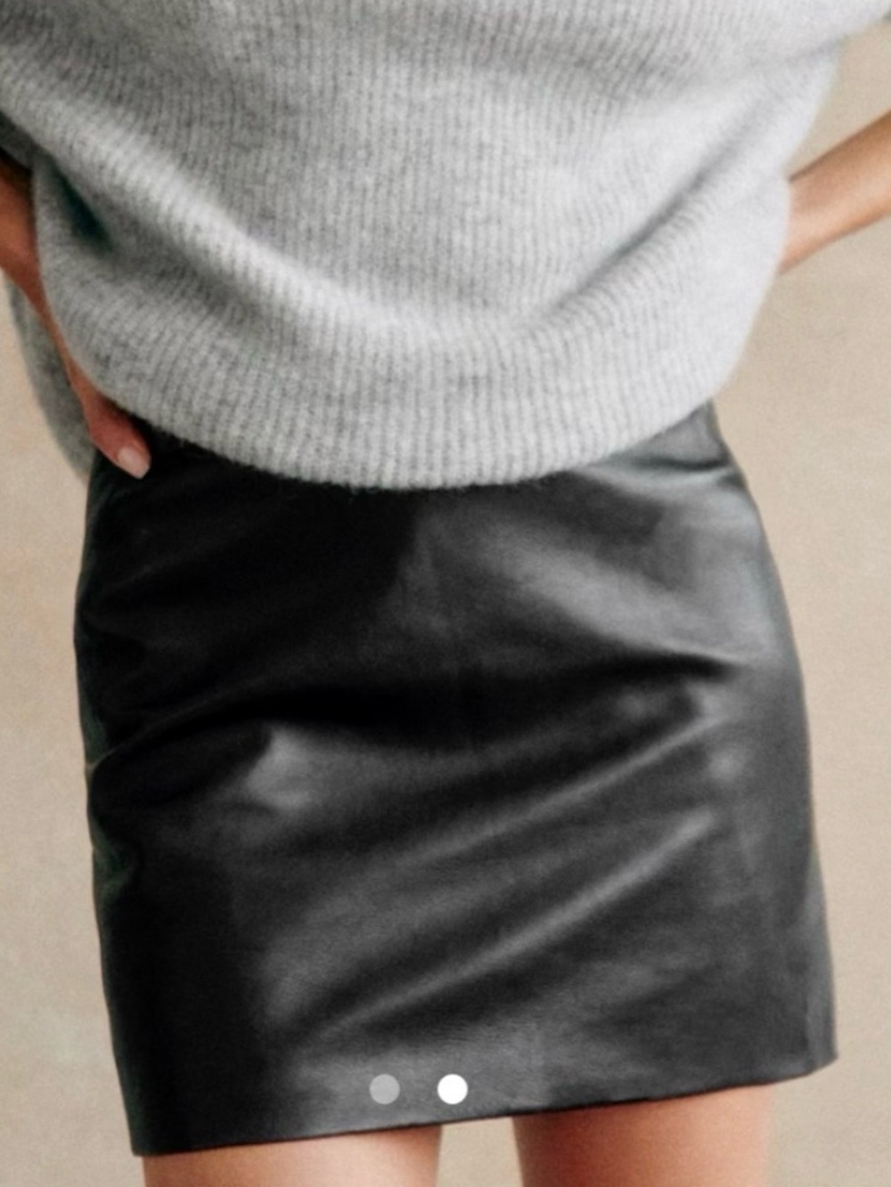 Black Leather Mini Skirt Sezane - Women's Classic Pencil Style